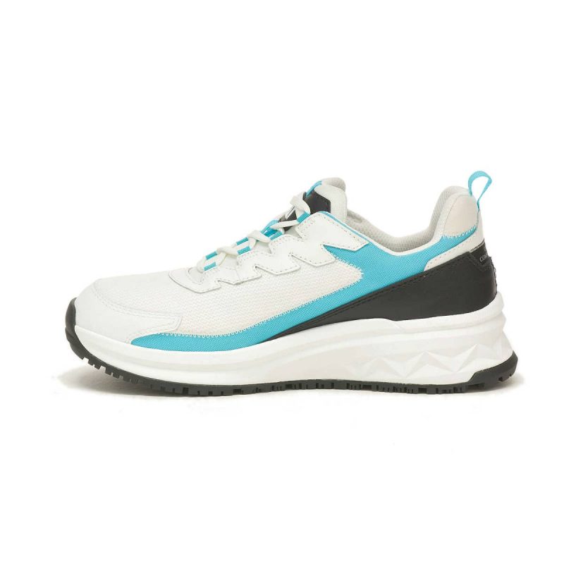 Bright White/Blue Shoes Women's Streamline Runner Carbon Composite Toe Work Shoe Cat Women - Image 4