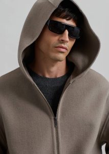 Brown Outerwear Men Rye Hooded Wool Jacket - Light Brown The Frankie Shop - Image 2