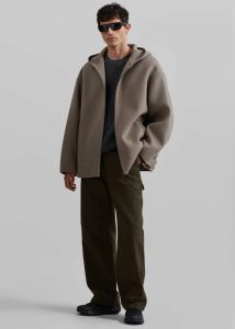Brown Outerwear Men Rye Hooded Wool Jacket - Light Brown The Frankie Shop - Image 3