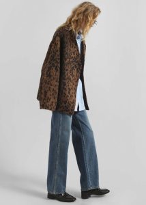 Brown Outerwear Sopel Leopard Print Collarless Blazer - Brown The Frankie Shop Women - Image 2