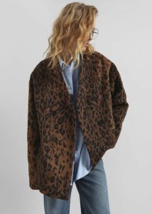 Brown Outerwear Sopel Leopard Print Collarless Blazer - Brown The Frankie Shop Women