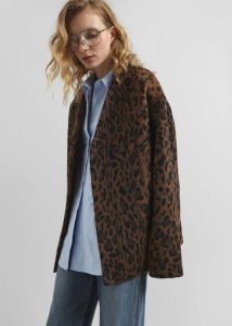 Brown Outerwear Sopel Leopard Print Collarless Blazer - Brown The Frankie Shop Women - Image 4