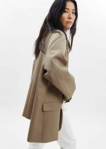 Brown Outerwear Women The Frankie Shop Frankie Oversized Boyfriend Blazer - Desert Taupe - Image 3