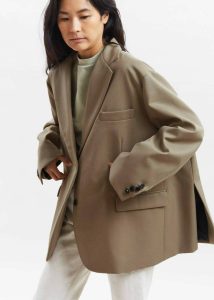 Brown Outerwear Women The Frankie Shop Frankie Oversized Boyfriend Blazer - Desert Taupe - Image 4