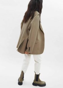 Brown Outerwear Women The Frankie Shop Frankie Oversized Boyfriend Blazer - Desert Taupe - Image 5