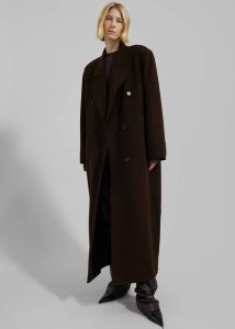 Brown Outerwear Women The Frankie Shop Gaia Double Breasted Coat - Brown
