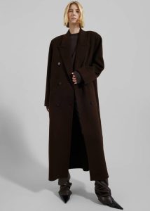 Brown Outerwear Women The Frankie Shop Gaia Double Breasted Coat - Brown - Image 3
