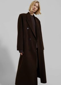 Brown Outerwear Women The Frankie Shop Gaia Double Breasted Coat - Brown - Image 4