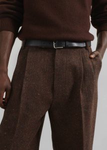 Brown The Frankie Shop Men Beo Wool Suit Pants - Brown Bottoms - Image 2