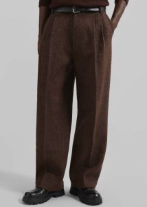 Brown The Frankie Shop Men Beo Wool Suit Pants - Brown Bottoms