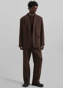 Brown The Frankie Shop Men Beo Wool Suit Pants - Brown Bottoms - Image 5