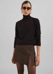 Brown The Frankie Shop Polly Faux Suede Mini Skirt - Brown Women Bottoms - Image 2
