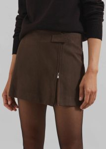 Brown The Frankie Shop Polly Faux Suede Mini Skirt - Brown Women Bottoms