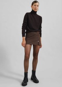 Brown The Frankie Shop Polly Faux Suede Mini Skirt - Brown Women Bottoms - Image 4