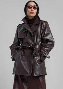 Brown The Frankie Shop Women Outerwear Medora Faux Leather Trench - Brown
