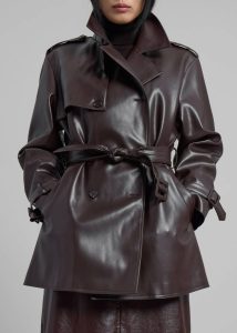 Brown The Frankie Shop Women Outerwear Medora Faux Leather Trench - Brown - Image 4