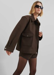 Brown Women Neri Cropped Jacket - Brown The Frankie Shop Outerwear - Image 2
