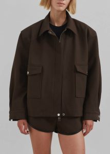 Brown Women Neri Cropped Jacket - Brown The Frankie Shop Outerwear - Image 3