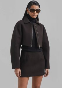 Brown Women The Frankie Shop Bottoms Kerrigan Wool Mini Skirt - Brown - Image 2
