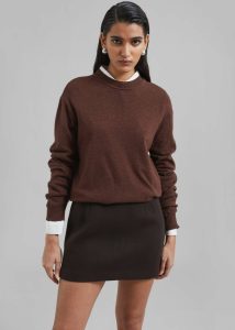 Brown Women The Frankie Shop Bottoms Kerrigan Wool Mini Skirt - Brown - Image 4