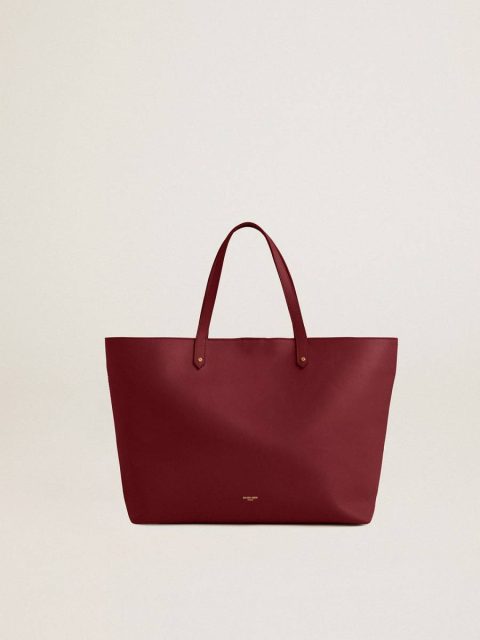 Burgundy Pasadena Bag In Smooth Leather With Gold Logo Golden Goose Women Burgundy Shoulder Bags