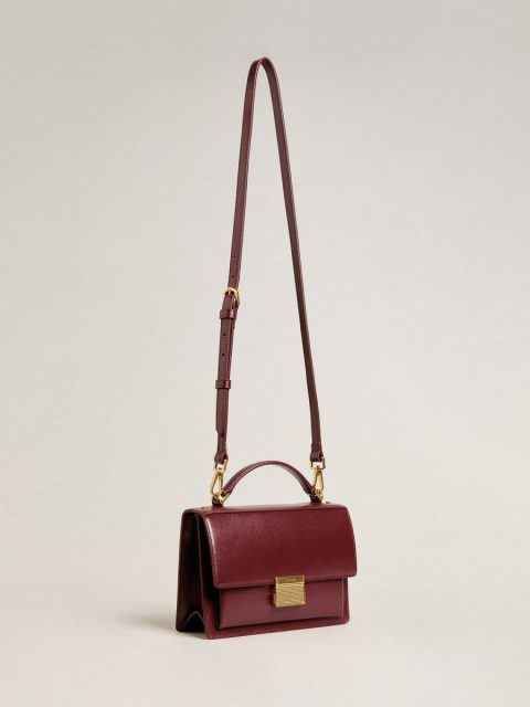Burgundy Women Golden Goose Crossbody Bags Venezia Bag In Burgundy Boarded Leather With Gold Details - Image 2