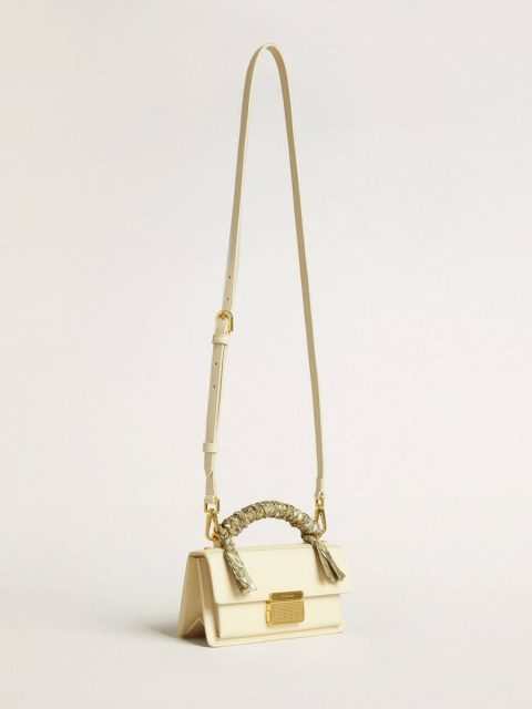 Butter Small Venezia Bag In Butter-Colored Boarded Leather With Braided Scarf Golden Goose Crossbody Bags Women - Image 2
