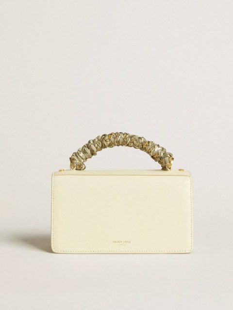 Butter Small Venezia Bag In Butter-Colored Boarded Leather With Braided Scarf Golden Goose Crossbody Bags Women - Image 3