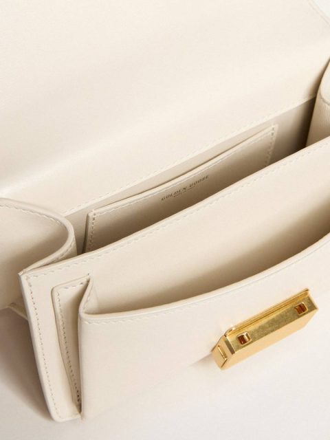 Butter Small Venezia Bag In Butter-Colored Boarded Leather With Braided Scarf Golden Goose Crossbody Bags Women - Image 4
