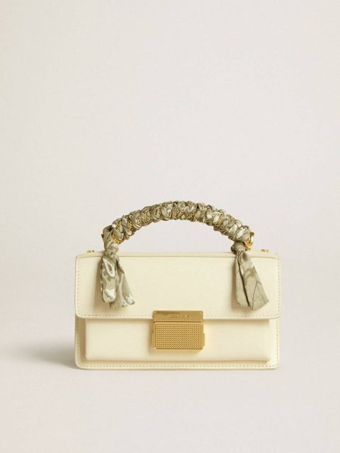Butter Small Venezia Bag In Butter-Colored Boarded Leather With Braided Scarf Golden Goose Crossbody Bags Women