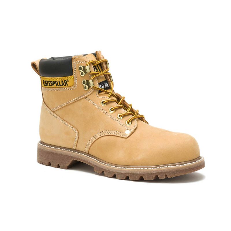 Cat Boots Honey Nubuck Men's Second Shift Steel Toe Work Boot Men - Image 3