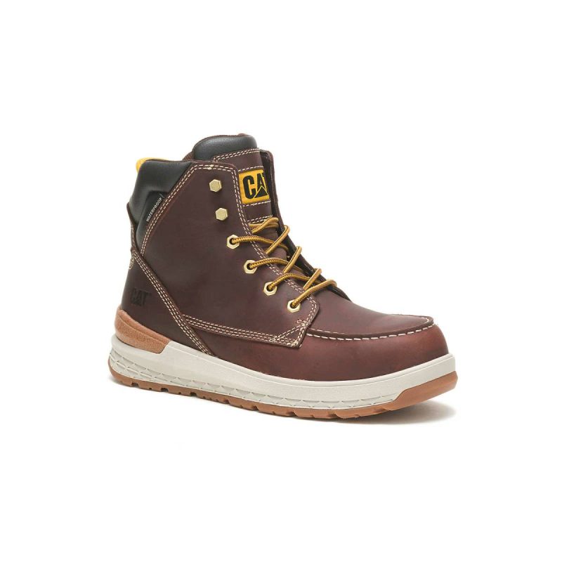 Cat Friar Brown Boots Men's Impact Waterproof Carbon Composite Toe Work Boot Men - Image 3