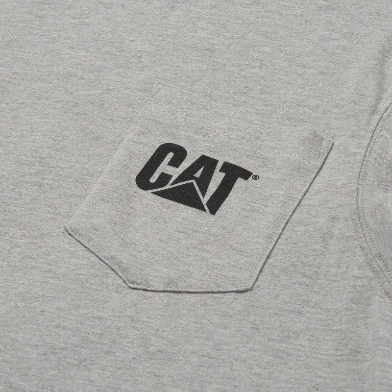 Cat Heather Grey Tops & Outerwear Men Men's Trademark Sleeveless Pocket Tee - Image 4