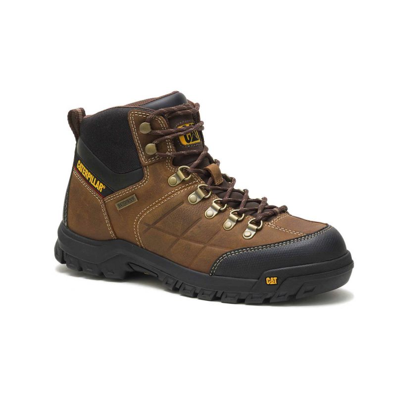 Cat Men Boots Men's Threshold Waterproof Work Boot Real Brown - Image 3