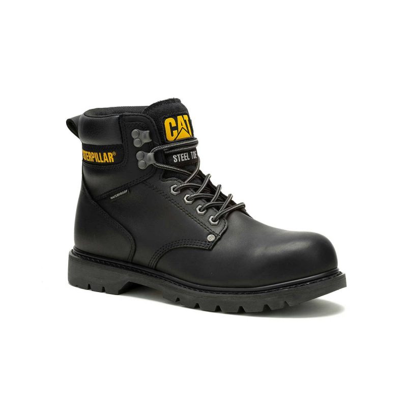 Cat Men Men's Second Shift Waterproof Steel Toe Work Boot Black Boots - Image 3