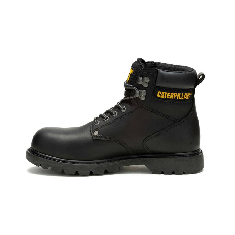 Cat Men Men's Second Shift Waterproof Steel Toe Work Boot Black Boots - Image 5