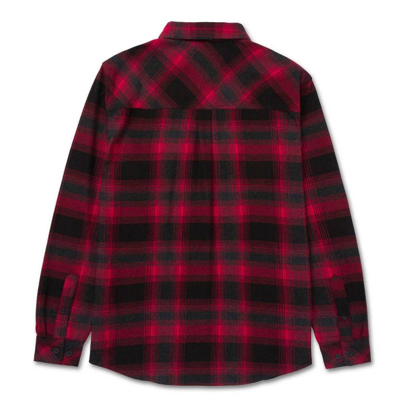 Cat Men Red/Black Tops & Outerwear Men's Flannel Shirt - Image 3