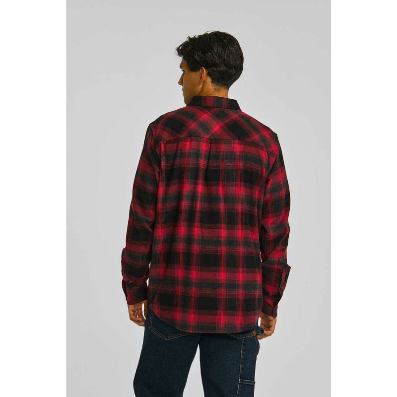 Cat Men Red/Black Tops & Outerwear Men's Flannel Shirt - Image 4
