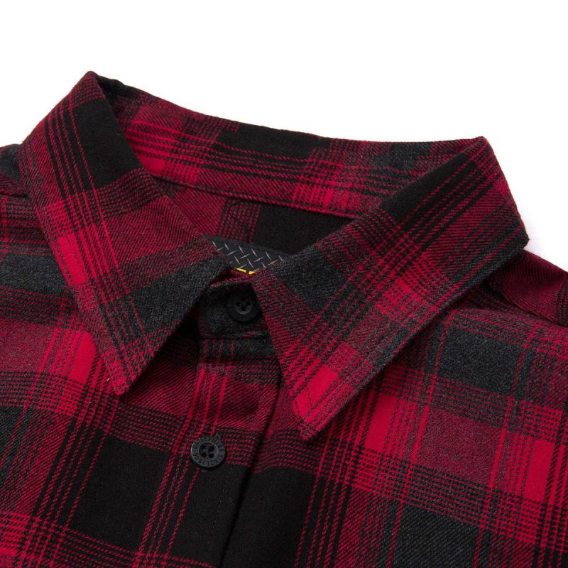 Cat Men Red/Black Tops & Outerwear Men's Flannel Shirt - Image 5