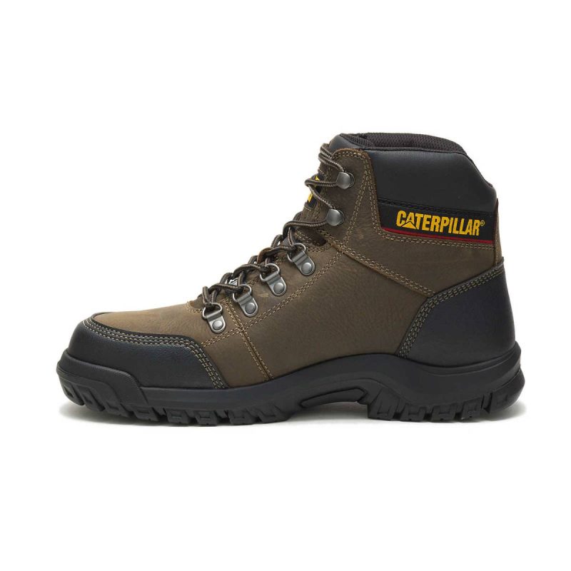 Cat Men's Outline Steel Toe Work Boot Boots Men Dark Gull Grey - Image 3