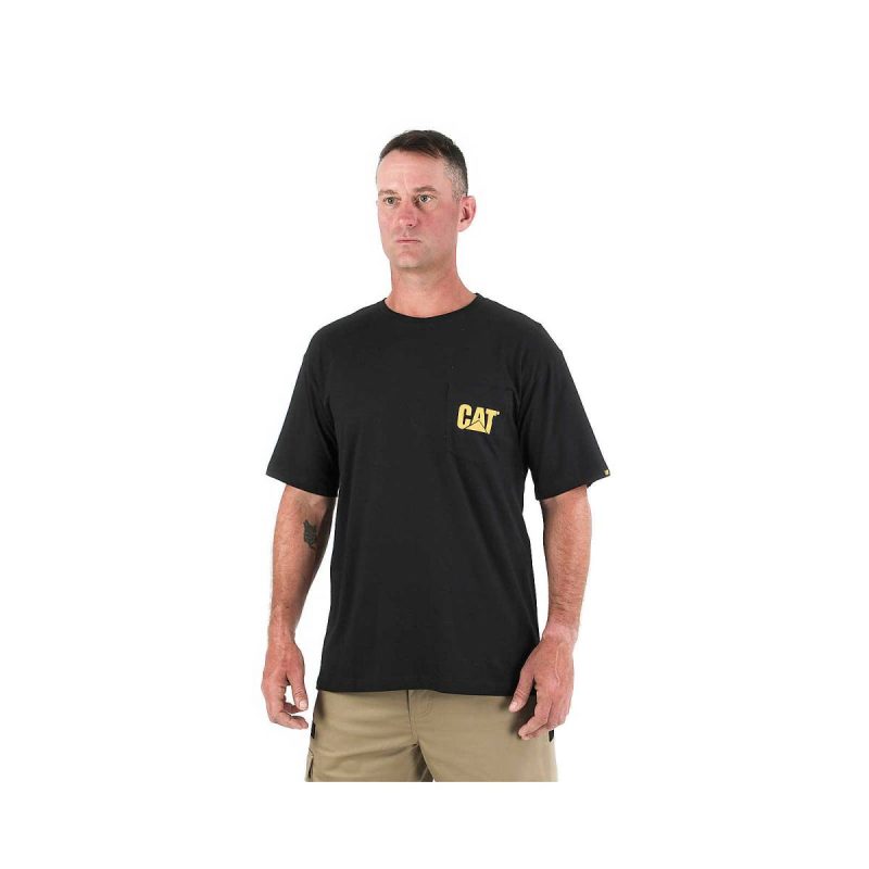 Cat Men's Trademark Pocket Tee Tops & Outerwear Dark Heather Grey Men - Image 3