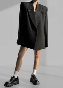 Cheyenne Padded Blazer - Black Women Black Outerwear The Frankie Shop - Image 2