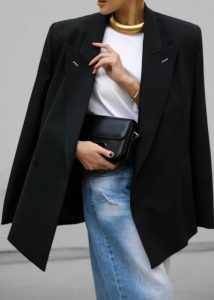 Cheyenne Padded Blazer - Black Women Black Outerwear The Frankie Shop
