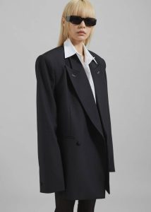 Cheyenne Padded Blazer - Black Women Black Outerwear The Frankie Shop - Image 5