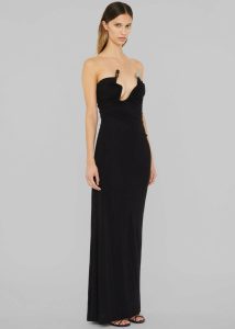 Christopher Esber Odessa Arced Strapless Gown - Black Women Dresses Black The Frankie Shop