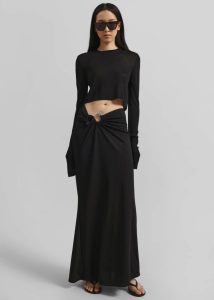 Christopher Esber S-Buckle Suspension Skirt - Black Black Bottoms The Frankie Shop Women