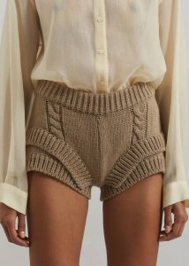 Clio Double Knit Shorts - Beige Women Bottoms The Frankie Shop Beige - Image 3