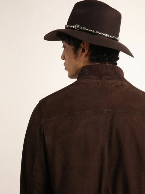 Coats & Jackets Golden Goose Dark Brown Men Golden Collection Flight Jacket In Dark Brown Suede - Image 4