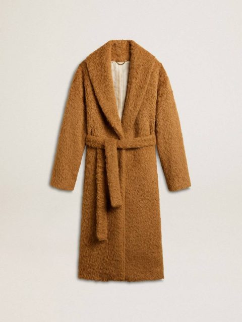 Coats & Jackets Golden Goose Tobacco Women Women's Coat With Shawl Collar In Tobacco