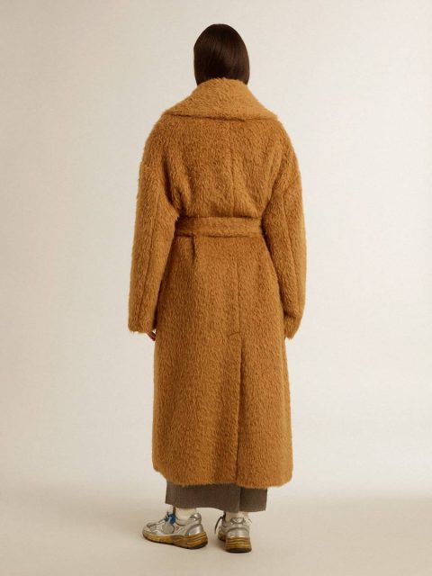 Coats & Jackets Golden Goose Tobacco Women Women's Coat With Shawl Collar In Tobacco - Image 5